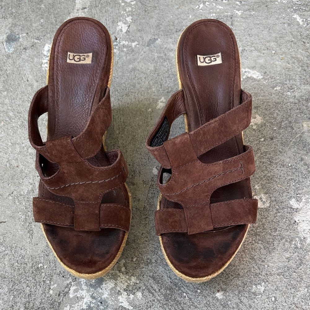 UGG Tawnie suede rope wedges